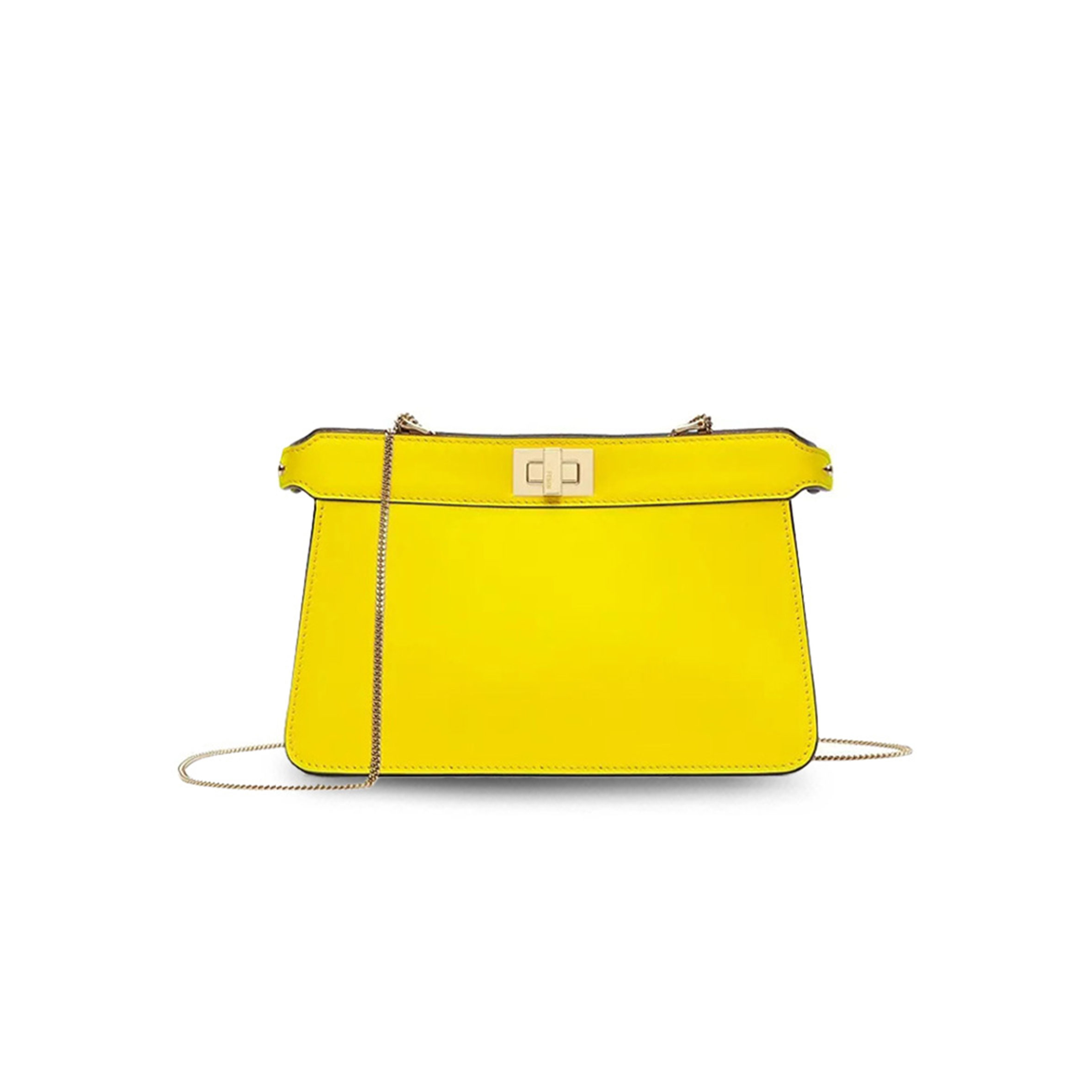 FENDI NAPPA SMALL PEEKABOO I SEE U EAST WEST CHAIN SATCHEL LIMONE 8BN322ADYDF1D4I (21*14*10cm)
